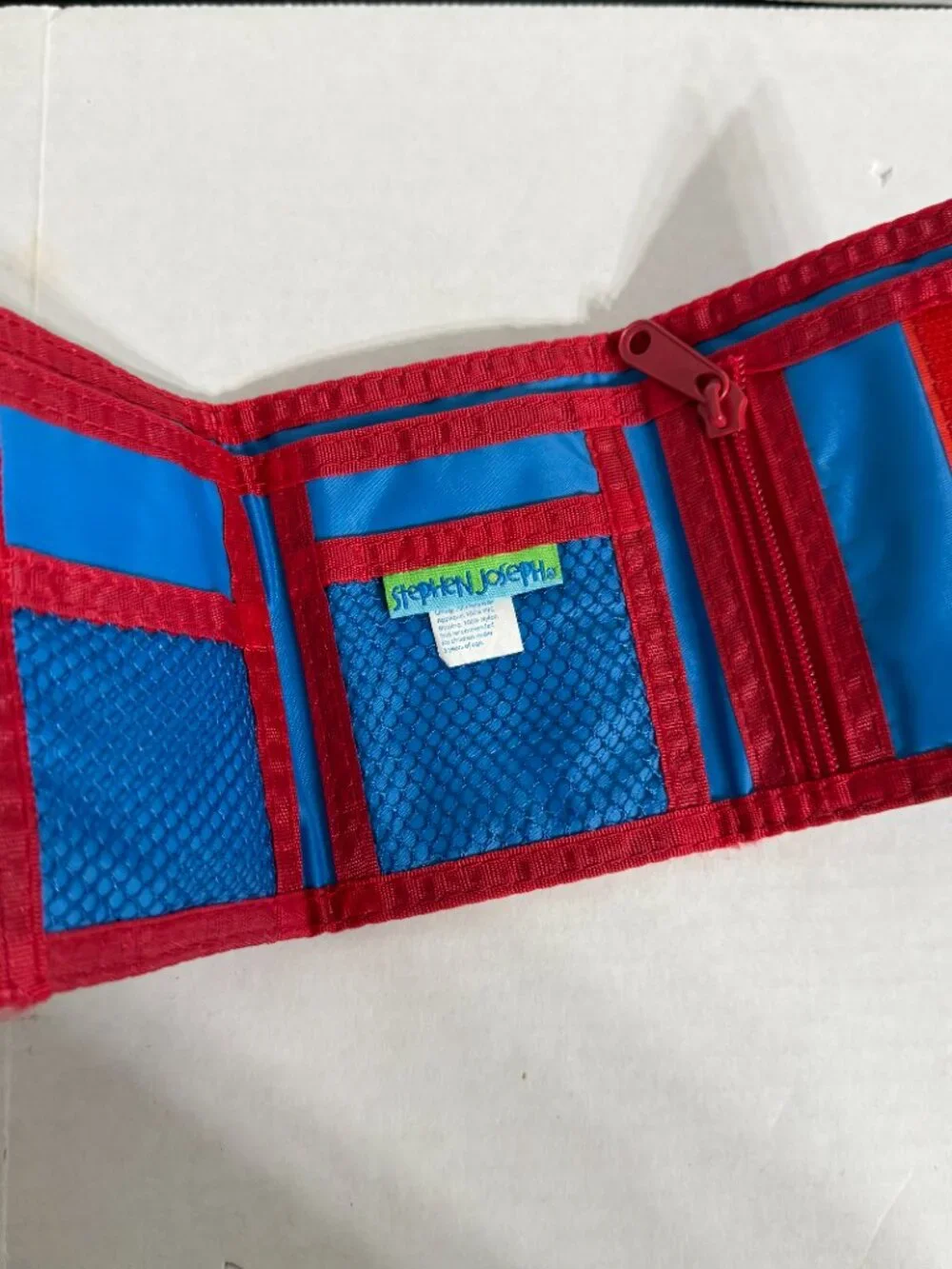 Boys Wallet Stephen Joseph Cute Airplane Rare Adorable Hook Loop Trifold Blue